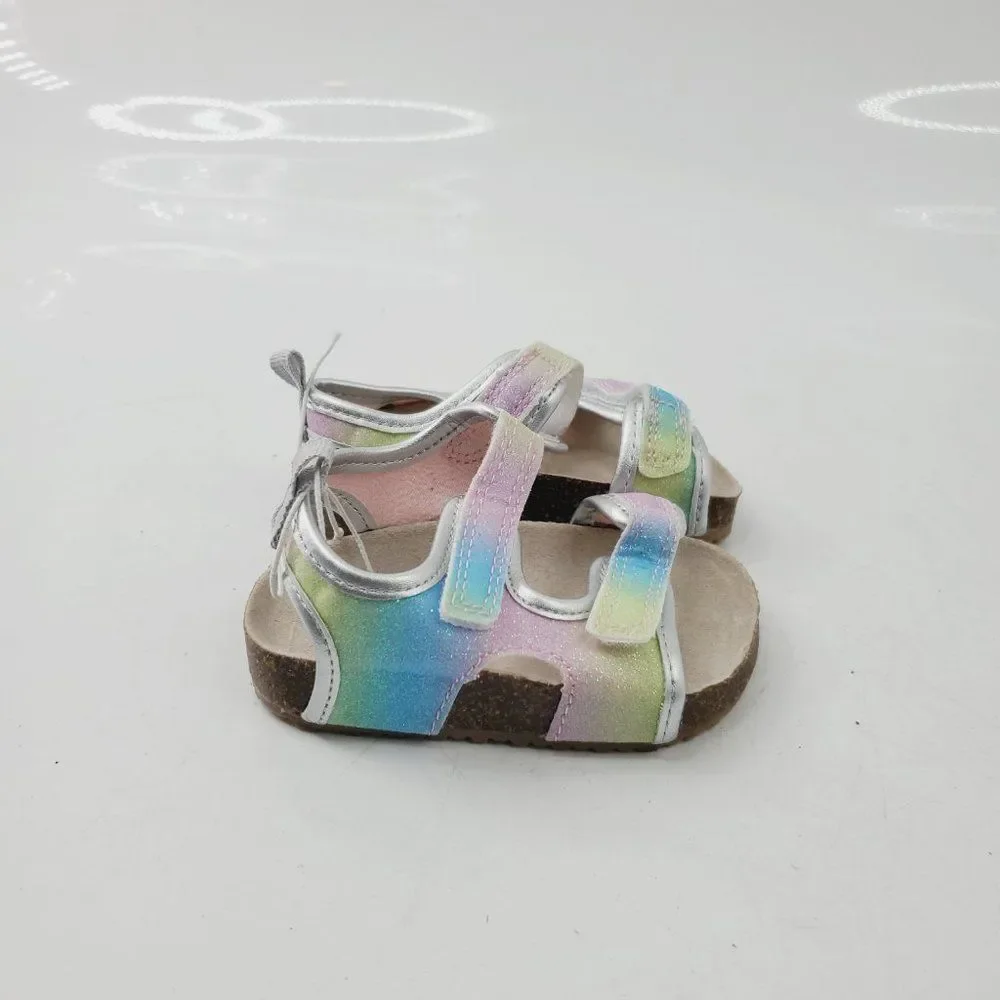 Carter's Toddler Multicolor Spectrum Hook &‎ Loop Strappy Sandal Size 4